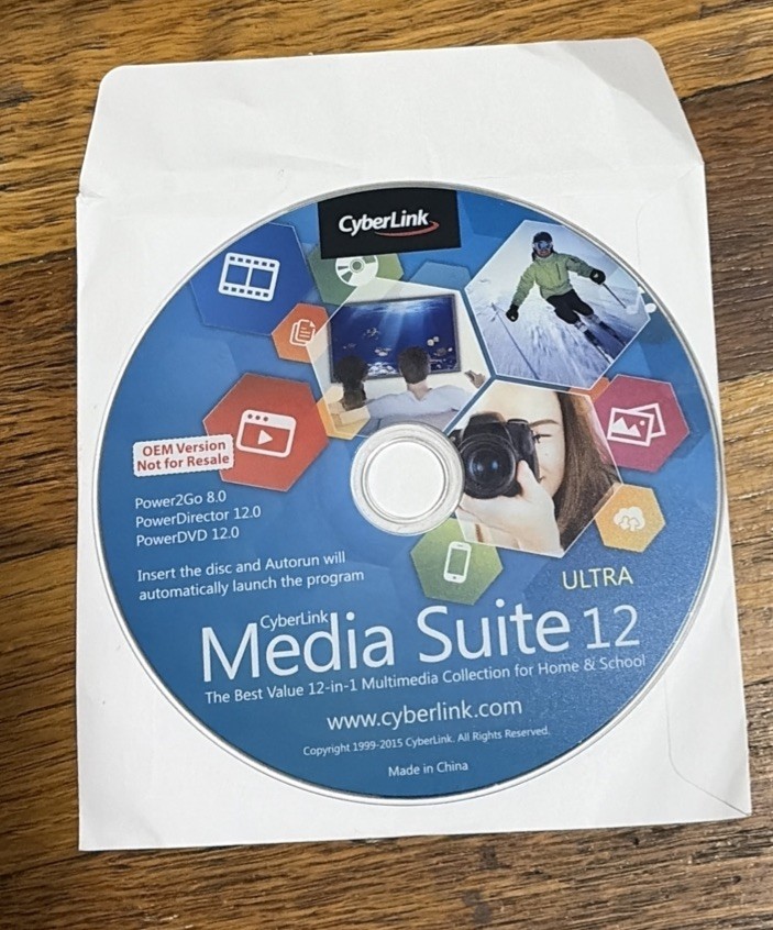 CyberLink Media Suite 12 (Power2Go 8 + PowerDirector 14 + PowerDVD 14) for dell