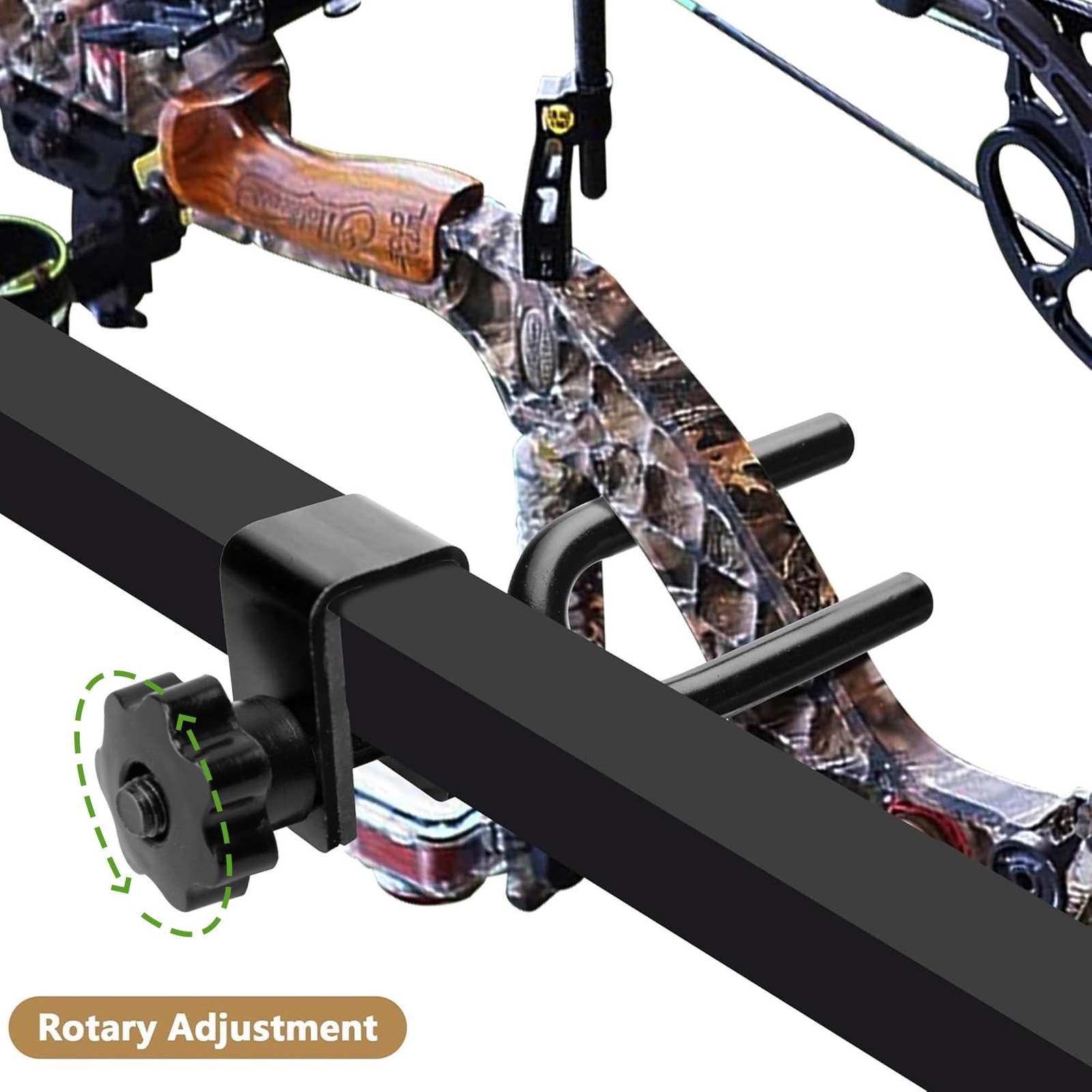 codree 2 Pcs Tree Stand Bow Holder- 12 Teeth Adjustable Hunting 2