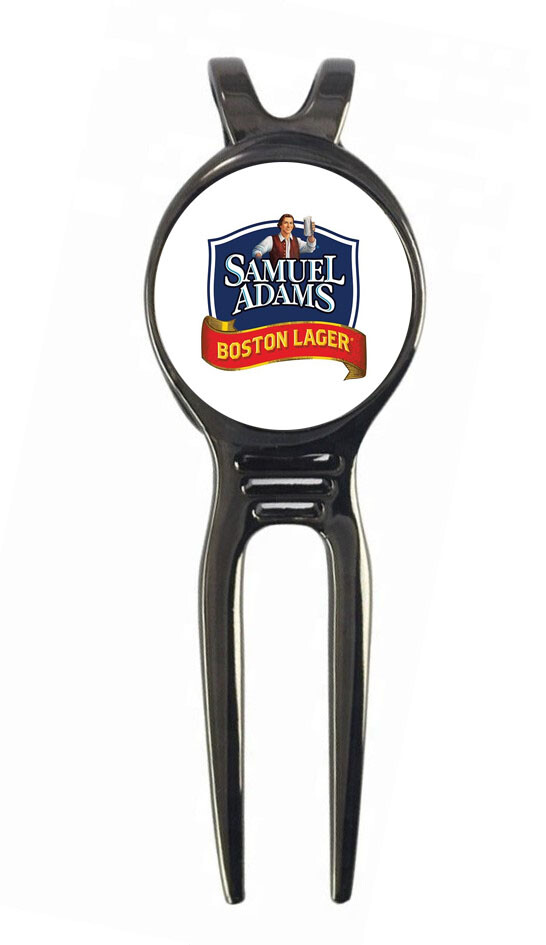Samuel Sam Adams Beer Golf Ball Marker + Black Gunmetal Divot Tool Gift