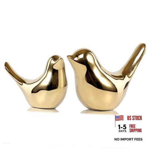 Small Birds Statues Gold Home Decor Medium & Large Golden