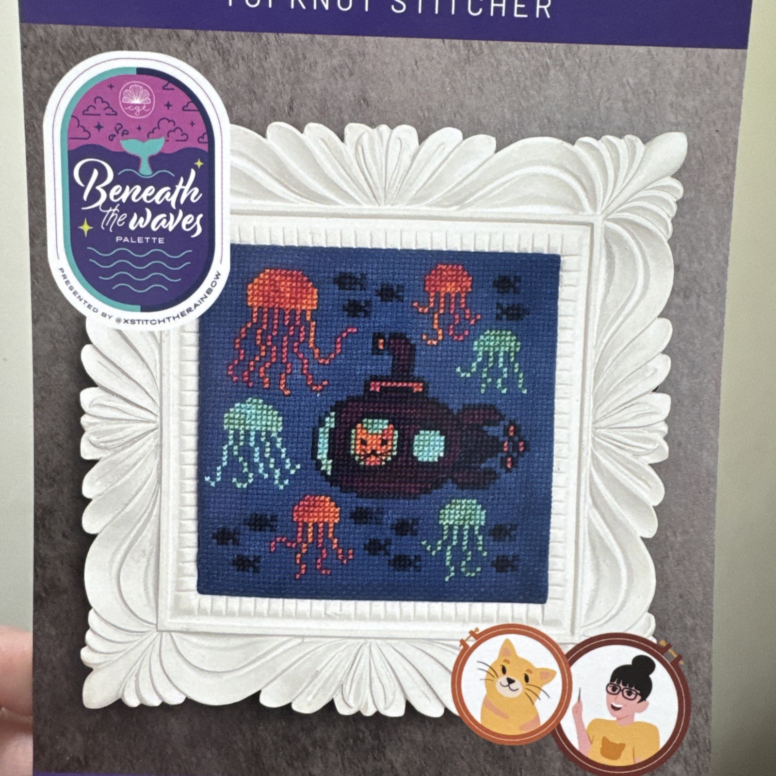 Jam Jellies Beneath Waves 2026 X Stitch the Rainbow Cross Stitch Top Knot Chart