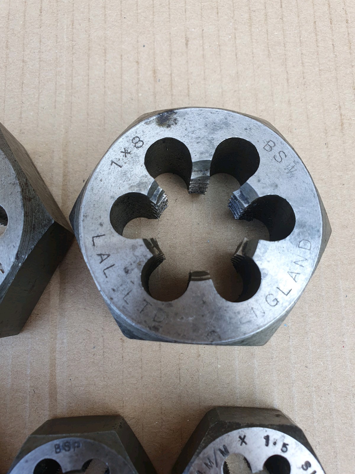 Vintage Hexagonal Rethreading Dies Imperial Measurements