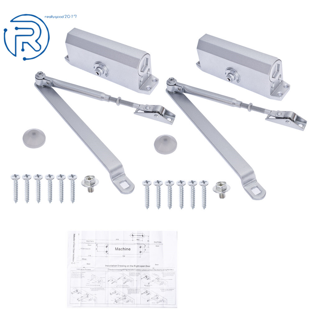 45-65KG Two Independent Valves Control 2× Aluminum Commercial Door Closer new