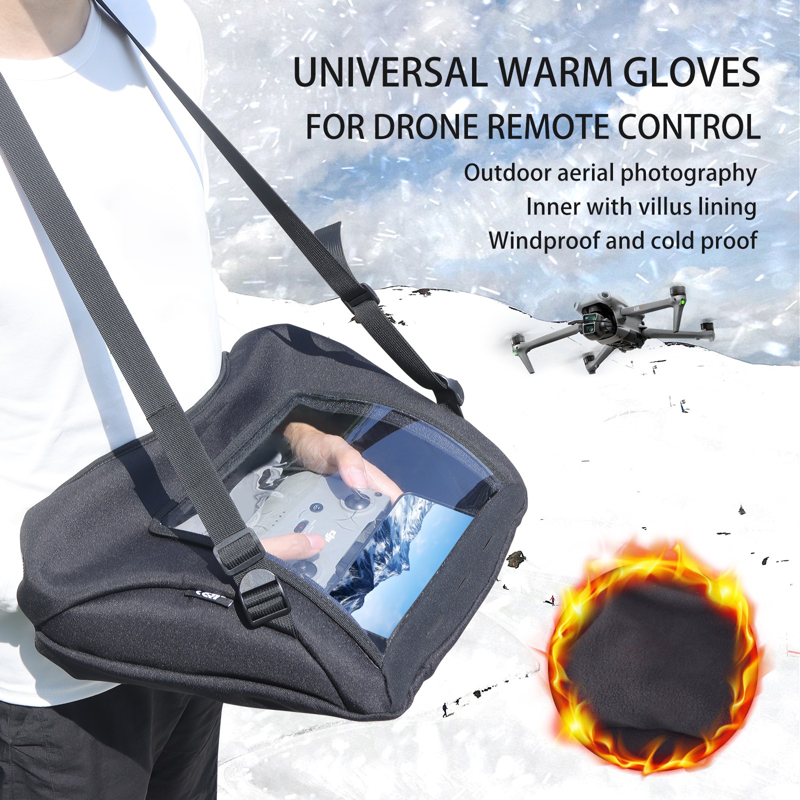Universal Winter Warm Gloves Waterproof Remote Controller Sleeve for DJI Series