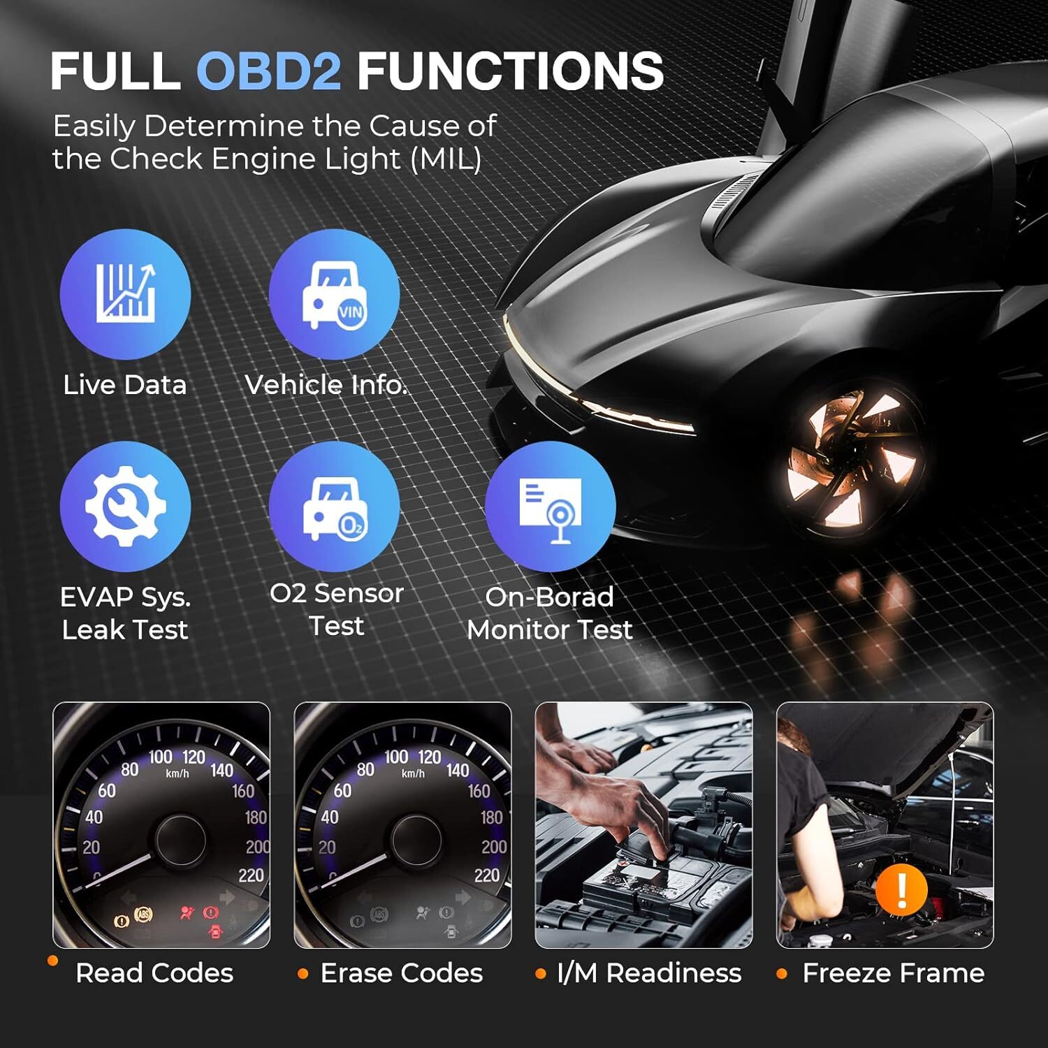2026 Autel ML629 OBD2 Scanner ABS SRS Engine Transmission Auto VIN Code Reader