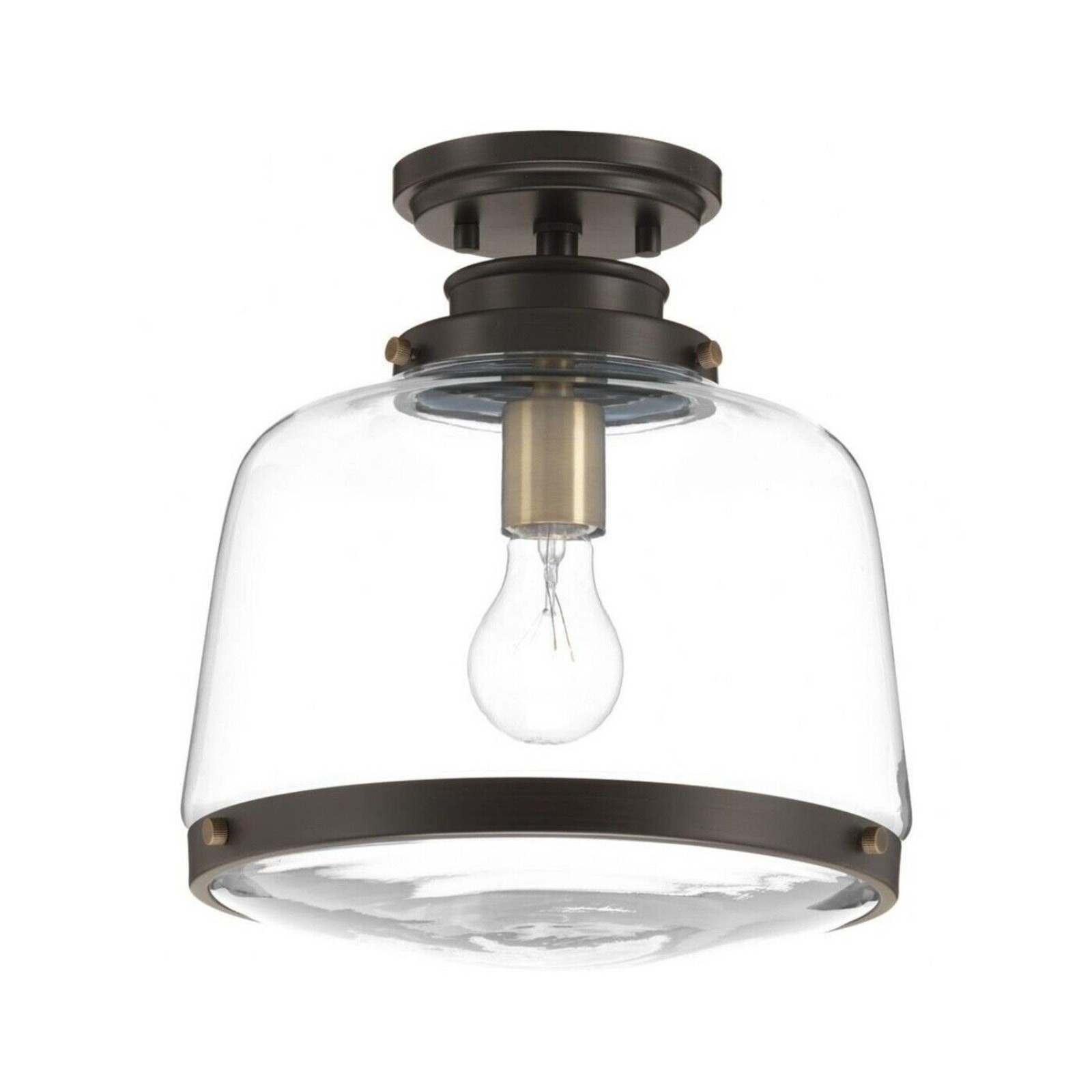 Progress Lighting Judson Close To Ceiling 1-Light Antique Bronze Flushmount