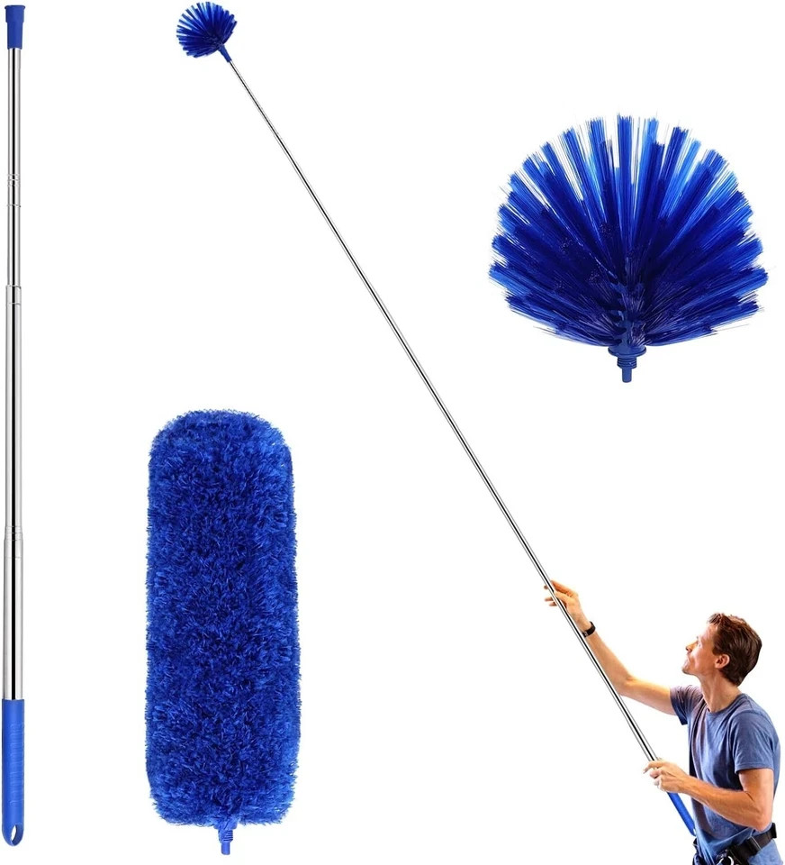 Microfiber Ceiling Fan Duster-Cobweb Cleaner Brush Kit Telescopic Extension Pole