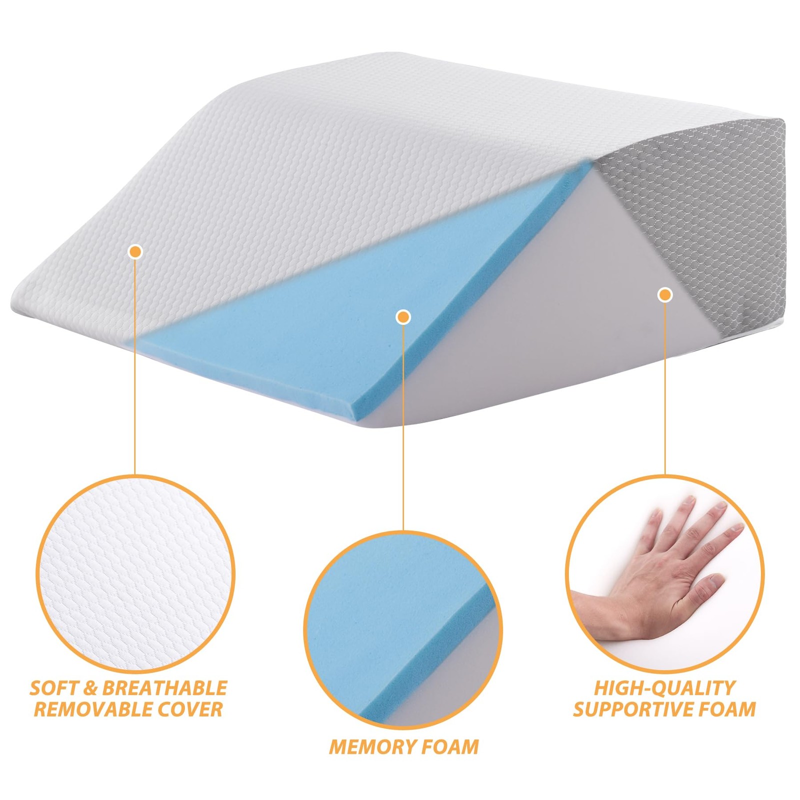 Leg Elevation Pillows, Leg Pillows for Sleeping, Cooling Gel Memory Foam Top,...