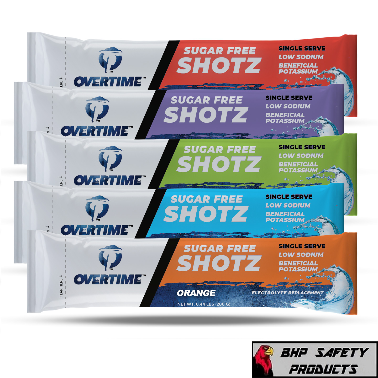 Overtime Electrolyte Replacement Drink Mix-Single Serve Shotz Variety Sugar Free