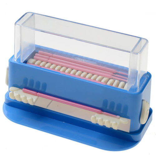 Dental Dispenser Applicator Micro Brush Tips Cotton Roll Dispenser Holder Blue