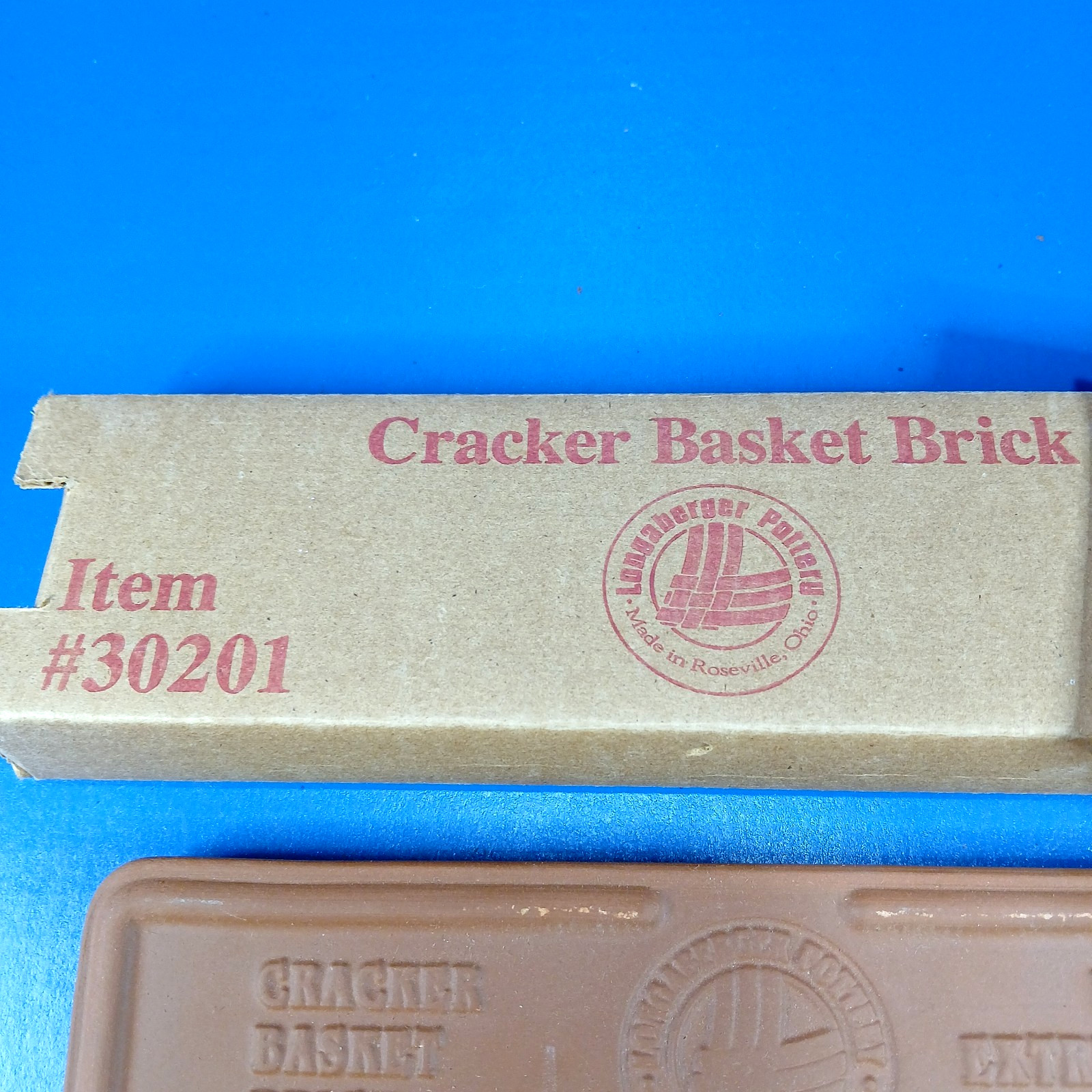 Warming Brick #30201 for Longaberger Cracker Basket w Care / Use Instructions