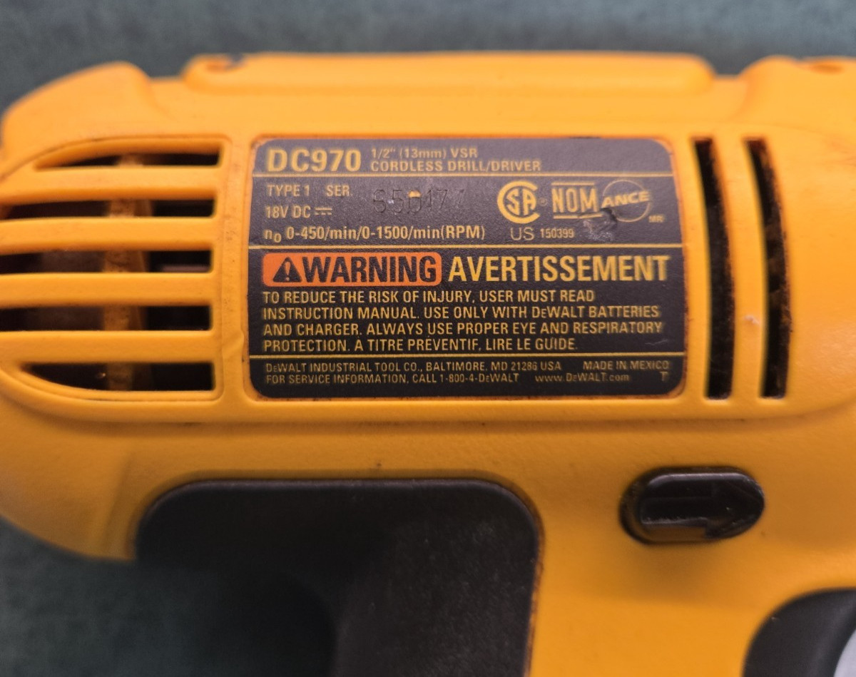DEWALT DC970 18V VSR 1/2” Cordless Drill Driver