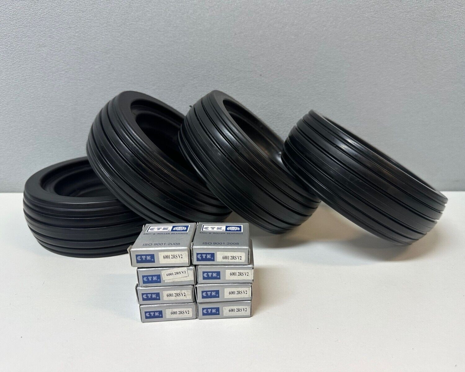 Set of 4 Quickie Qm-710 Tyres & Bearings Rebuild Kit QM710 Tires Wheels Part