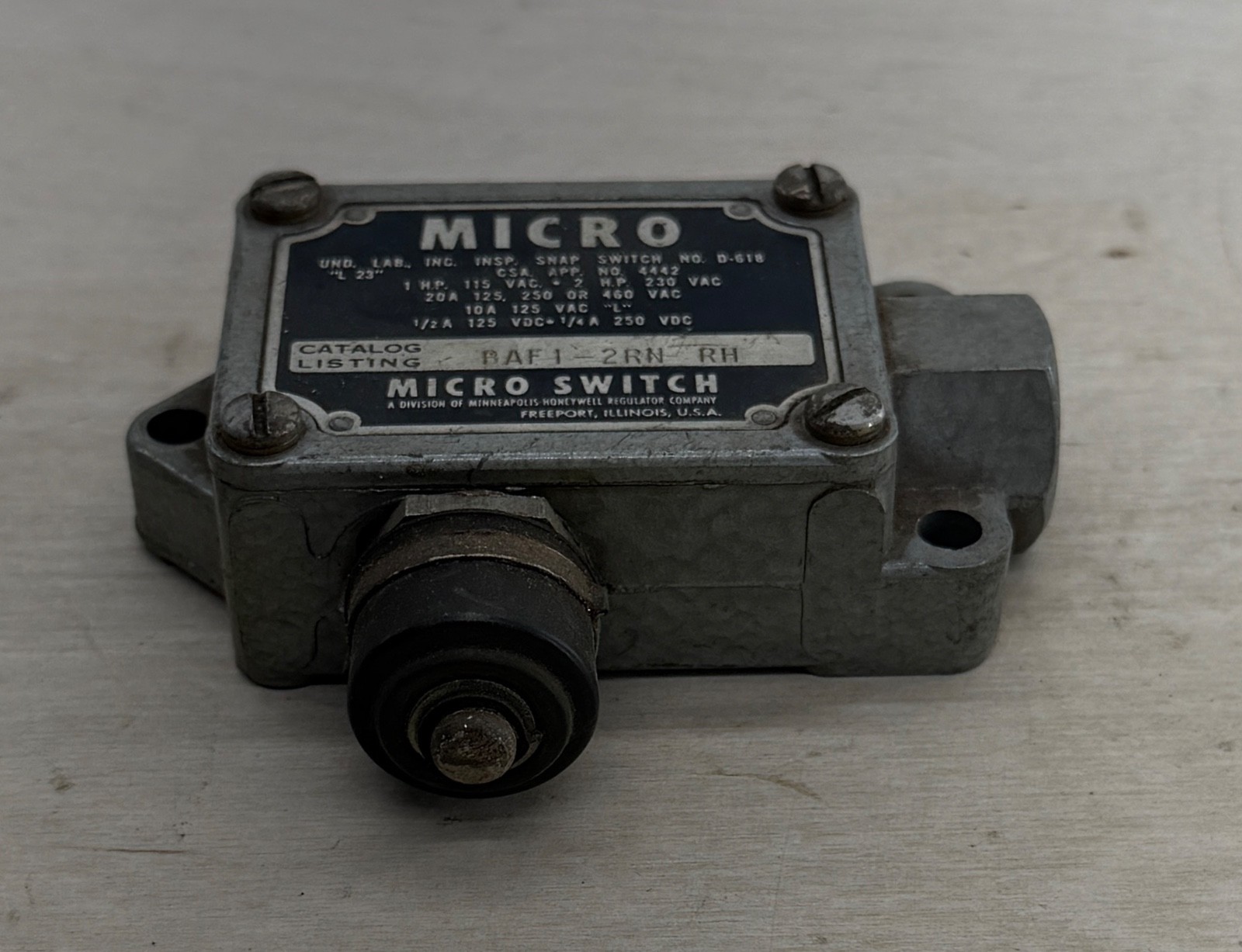 Honeywell Micro Microswitch BAF1-2RN RH (7407)
