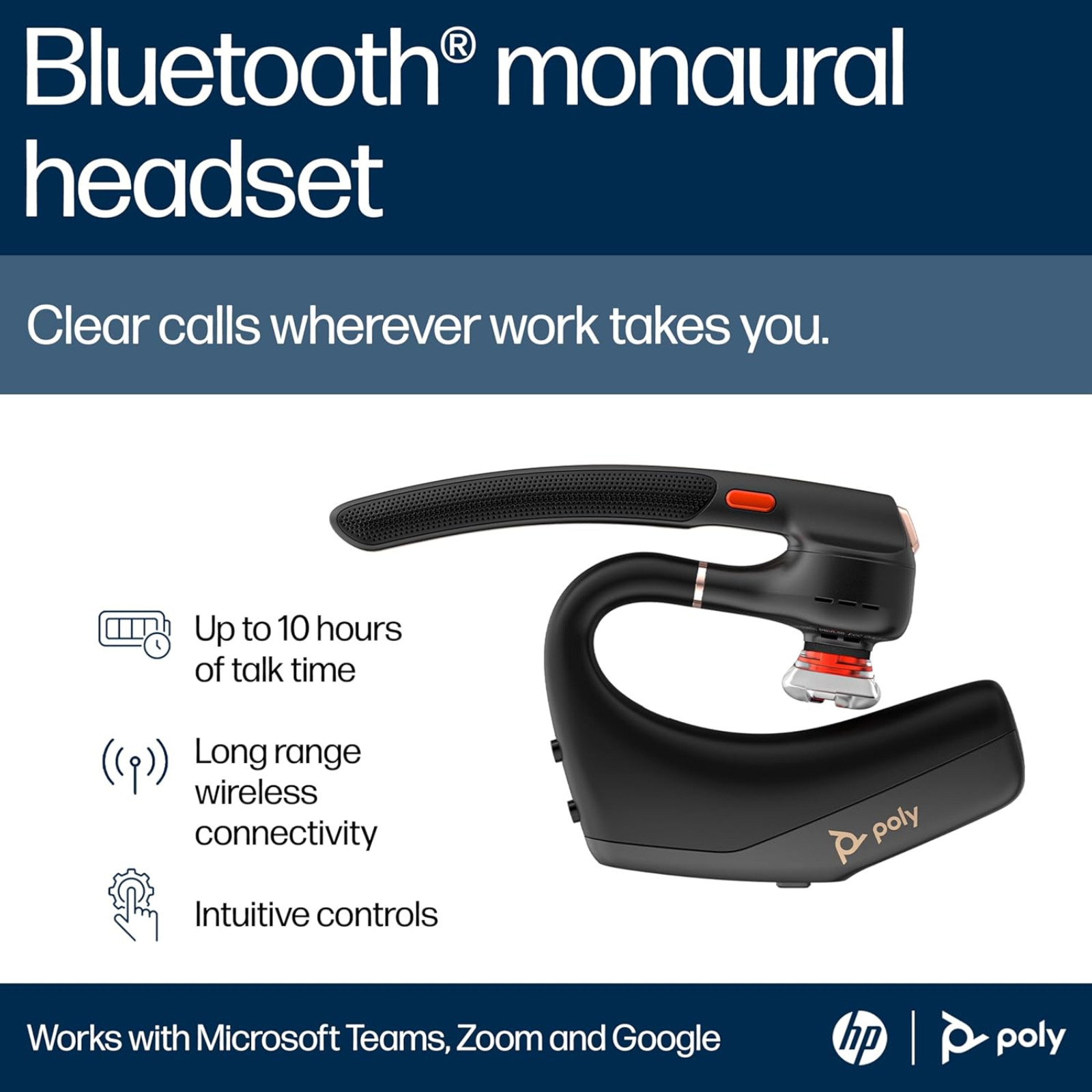 Poly Voyager Legend 50-M Bluetooth Wireless Headset Microsoft Teams Certified