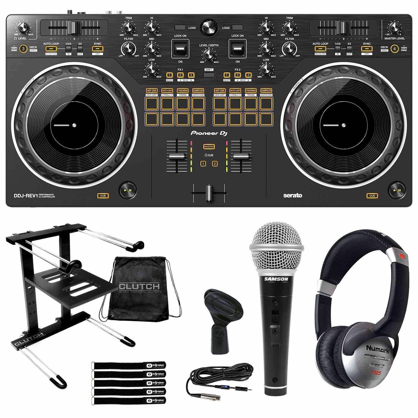 Pioneer DDJ-REV1 Scratch Style 2-Channel Serato DJ Controller w Laptop Stand