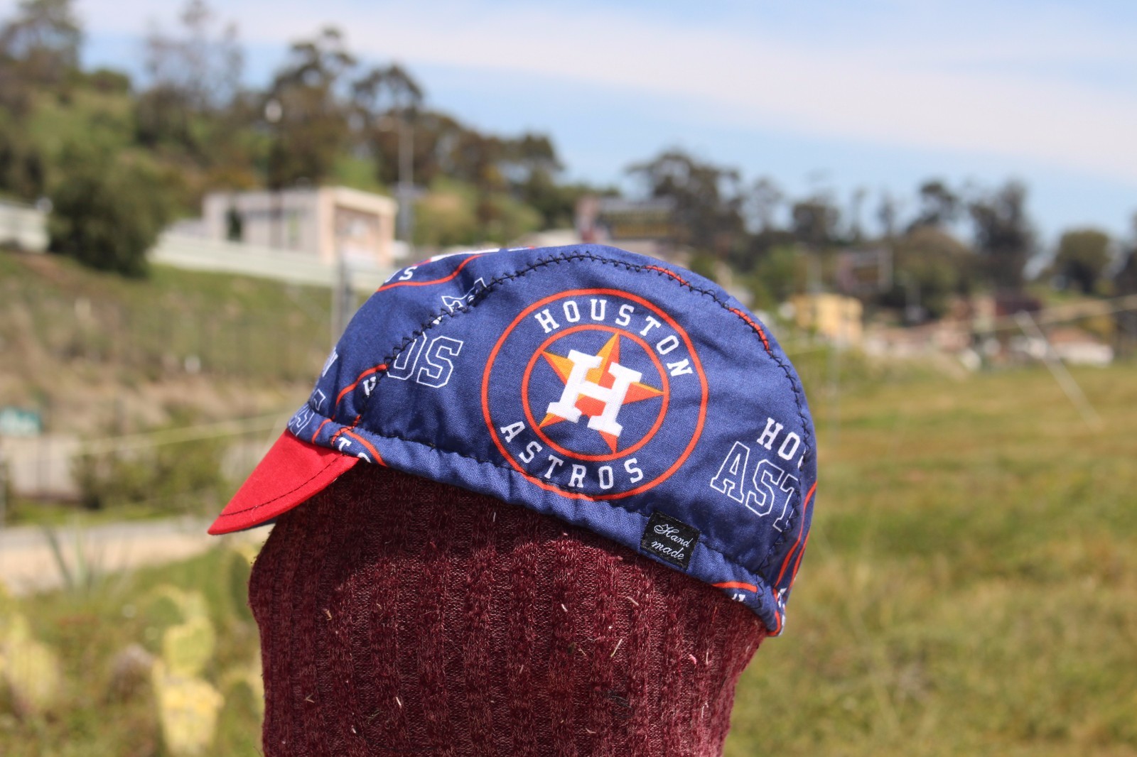 CYCLING CAP MLB HOUSTON ASTROS 100% COTTON HANDMADE IN USA