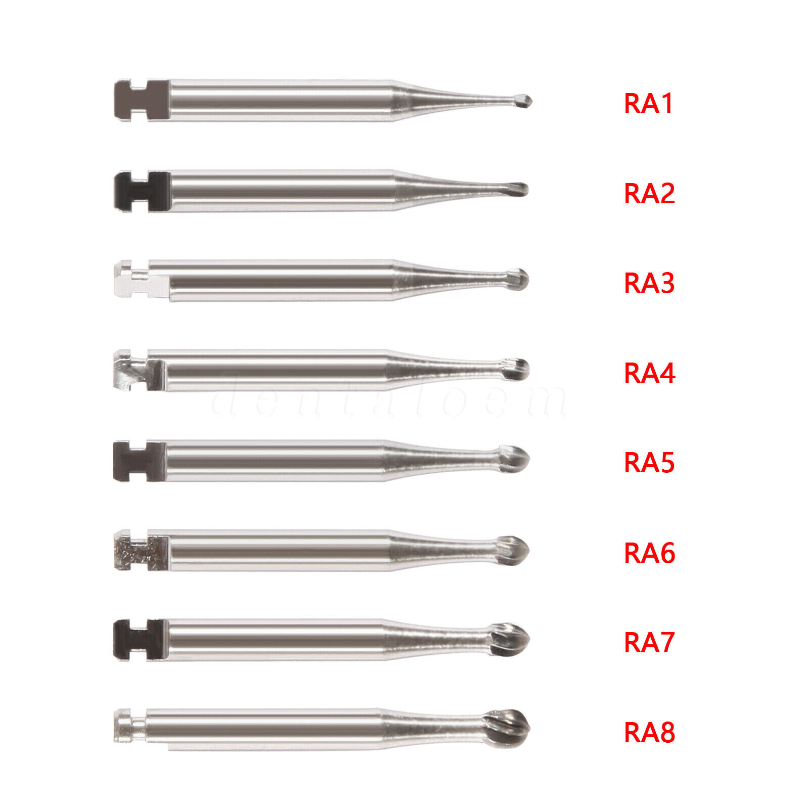 5-100 PCS DENTAL Round Carbide Bur for Slow Speed Latch RA1-8