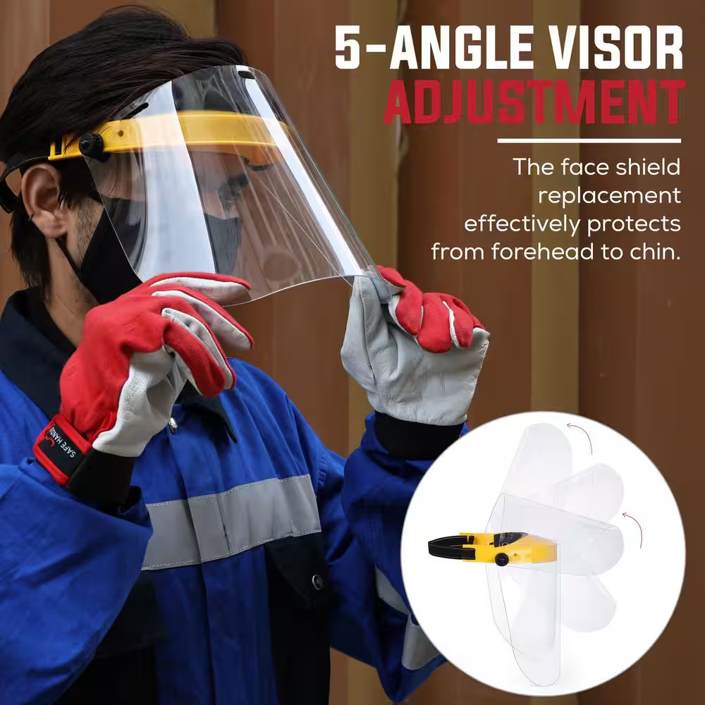 Yellow, Reusable Facial Protection Clear Face Shield (1-Pack)
