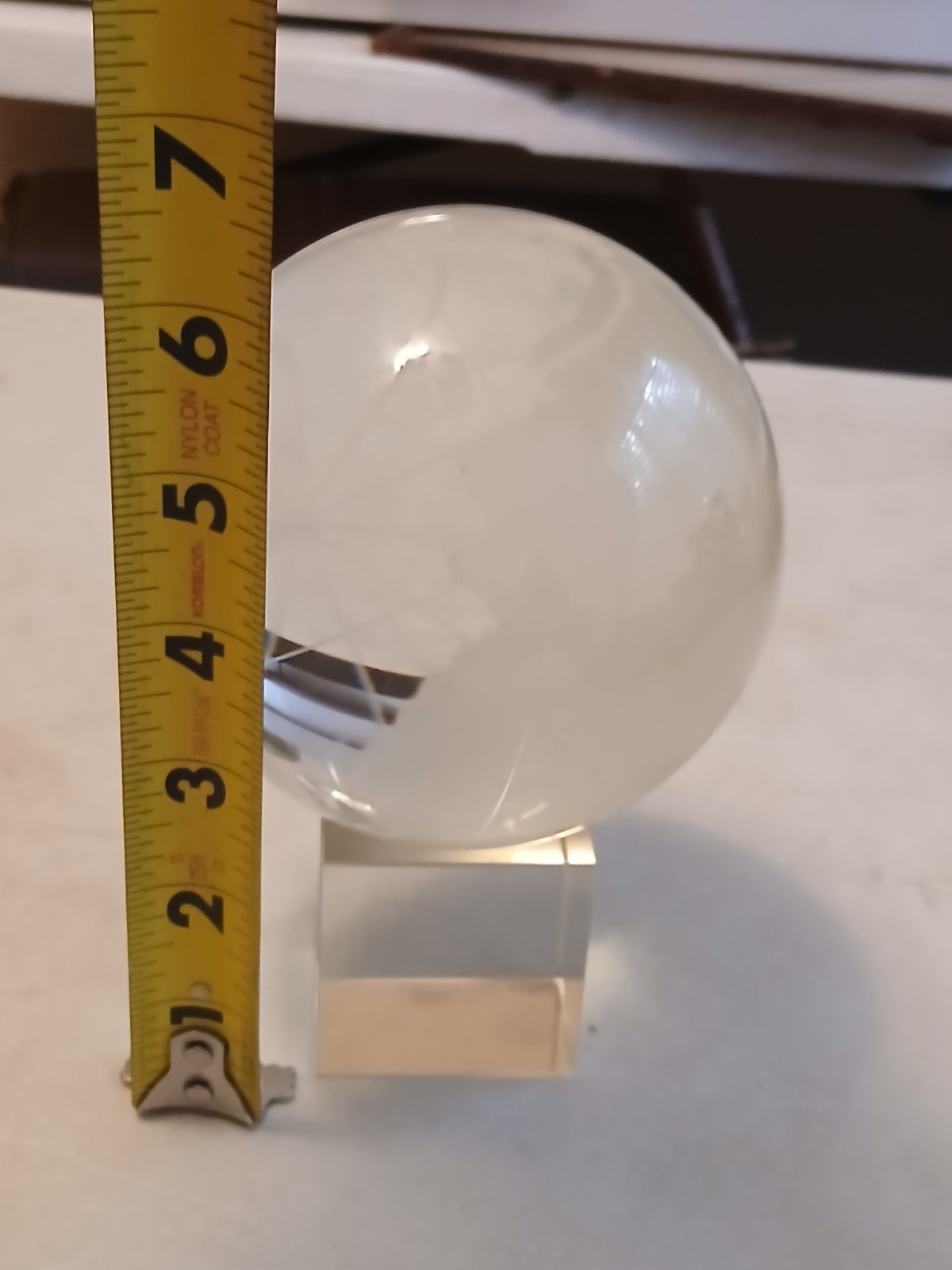 Vintage SOLID CRYSTAL WORLD GLOBE SPINNER WITH BASE