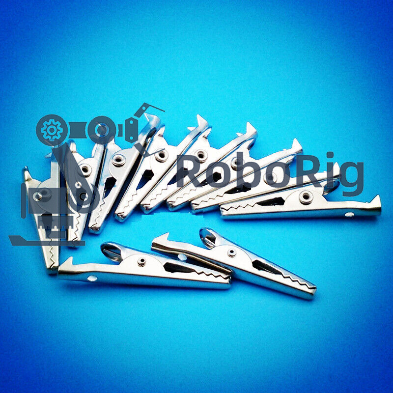 20Pcs Metal 35mm Small Size Crimp Alligator Clips Test Probes