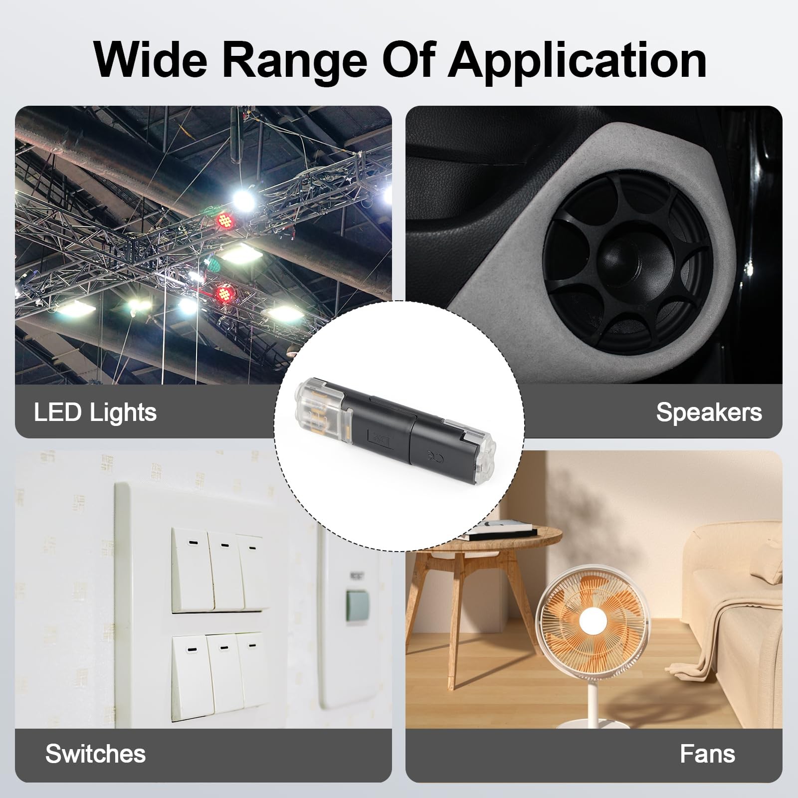 20Pcs LED Wire Connectors, 2 Pin Universal Compact 20 Pcs, Black-D2