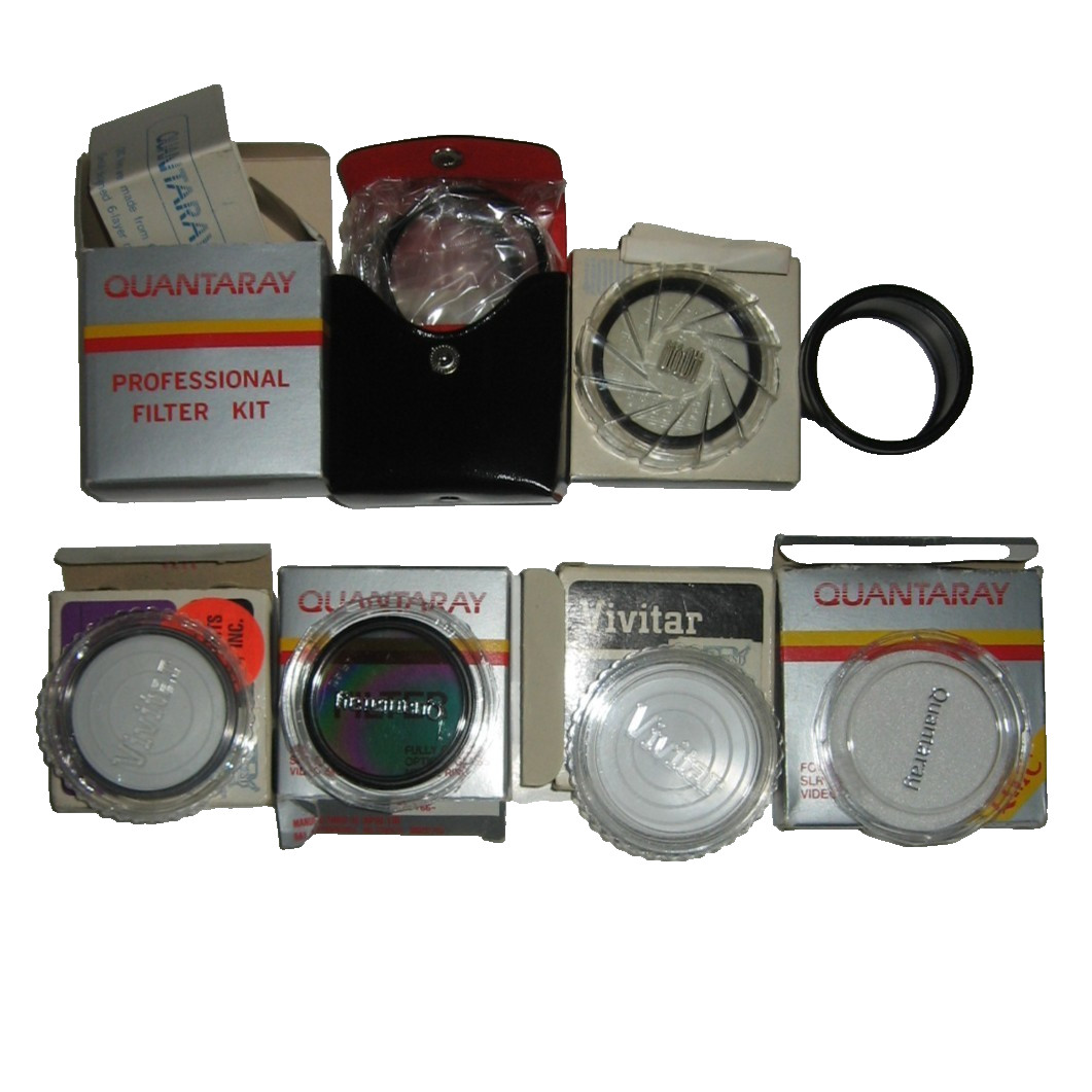 Lot of 5 49mm Camera Filters + 2 Empty Plastic Cases Read Listing for Details