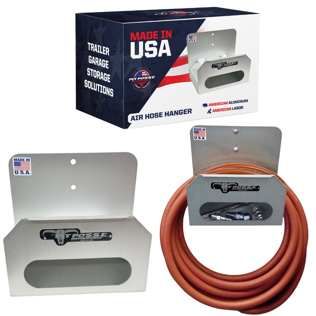Pit Posse Air Hose Hanger For Trailer/ Shop/ Garage- Made in USA- Aluminum