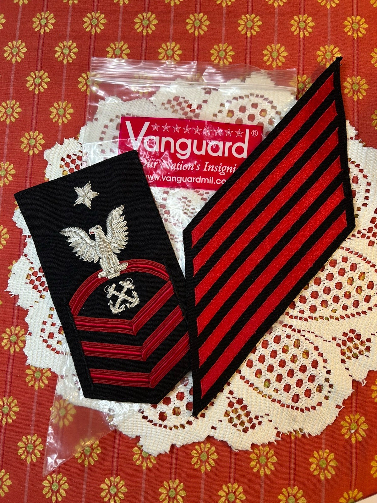 Vanguard US Petty Officer First Class (E-6) Rating Badge.