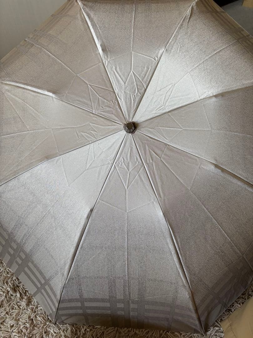 Burberry Folding Umbrella Beige Check Pattern Polyester One Size Japan Unused