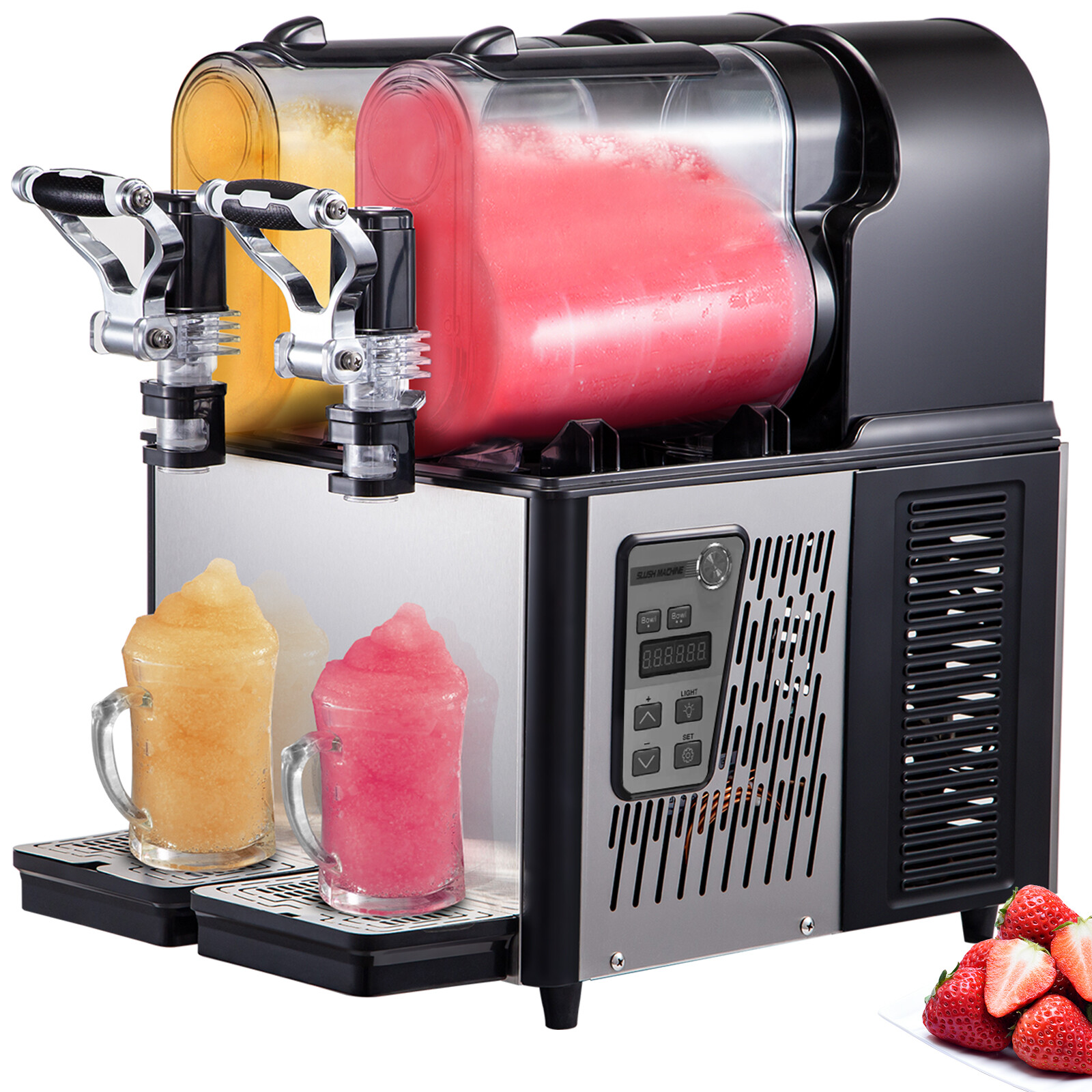SIHAO 3Lx2 Commercial Slush Machine Smoothie Maker Slush Drink Automatic Clean