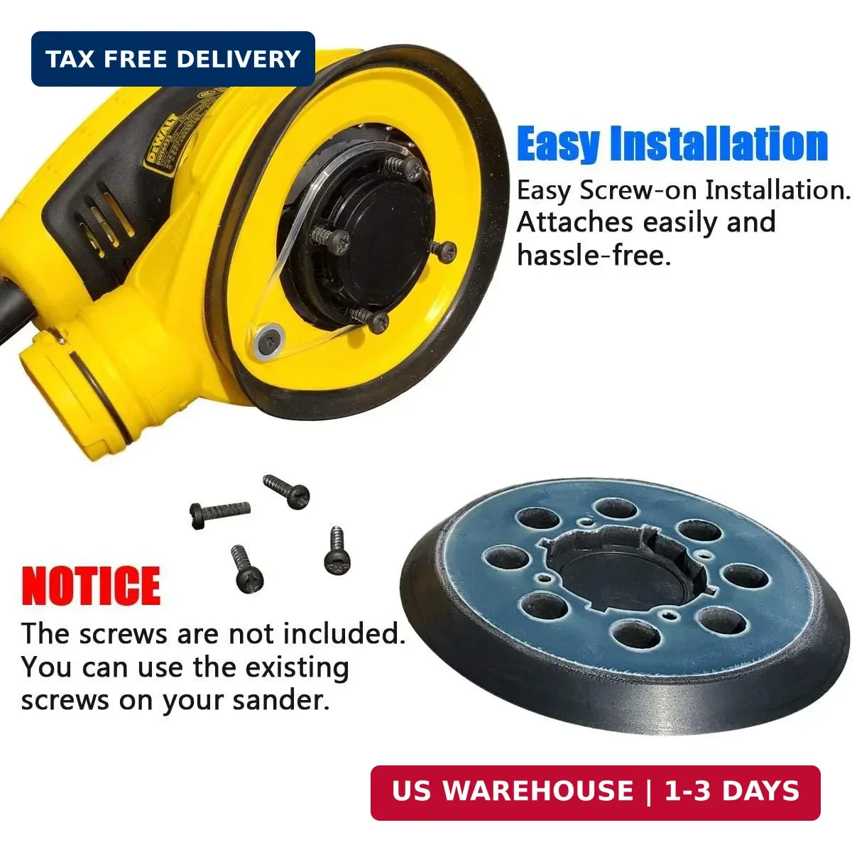 2 Pack Sander Pad for Dewalt, 5 inch 8 Hole Hook and Loop Replacement Orbital Sa