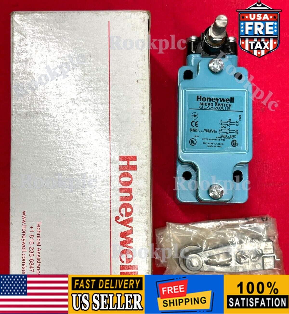 HONEYWELL MICRO SWITCH, GLAA20A1B, 600A, 15VAC, 2NO & 2NC SAME POLARITY