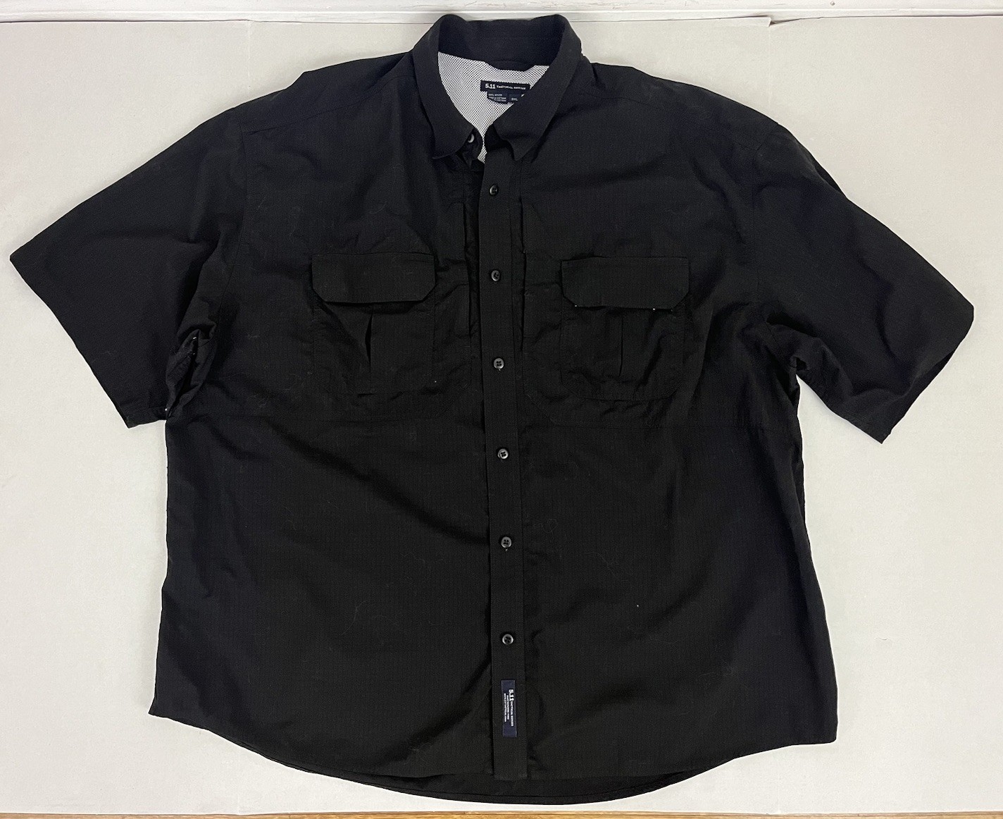 5.11 Tactical Series Men's 3XL Short Sleeve Shirt 100% Nylon Black 71158
