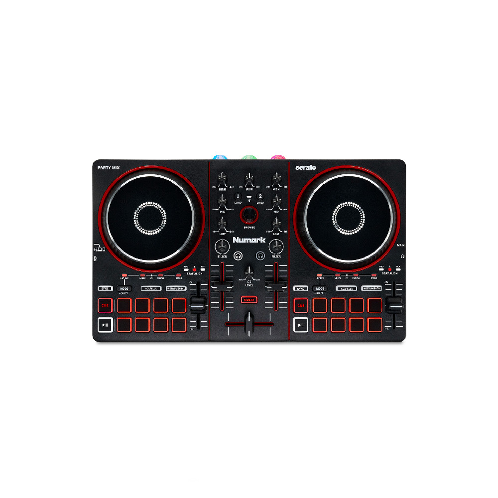 NUMARK PARTY MIX III 2-Deck DJ Controller w/Party Lights built-in