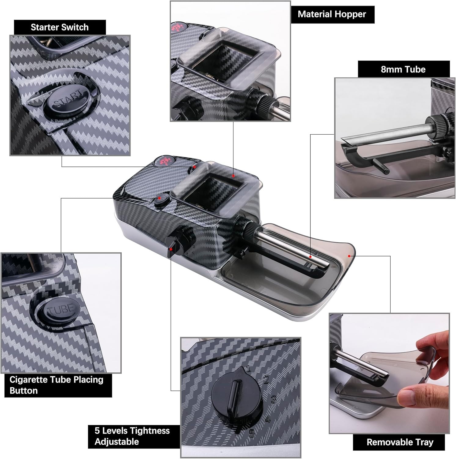 Electric Cones Rolling Machine, Automatic Cigarette Rolling Machine, Pre Roll...