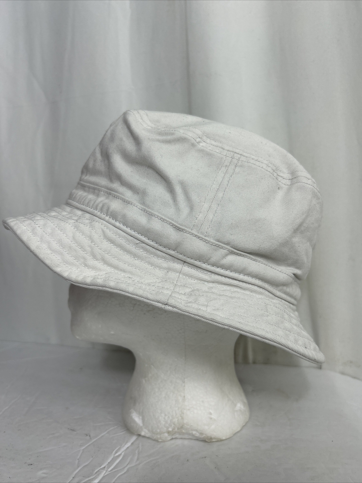 Adidas Small/medium White Bucket Hat Pink Trefoil Cotton