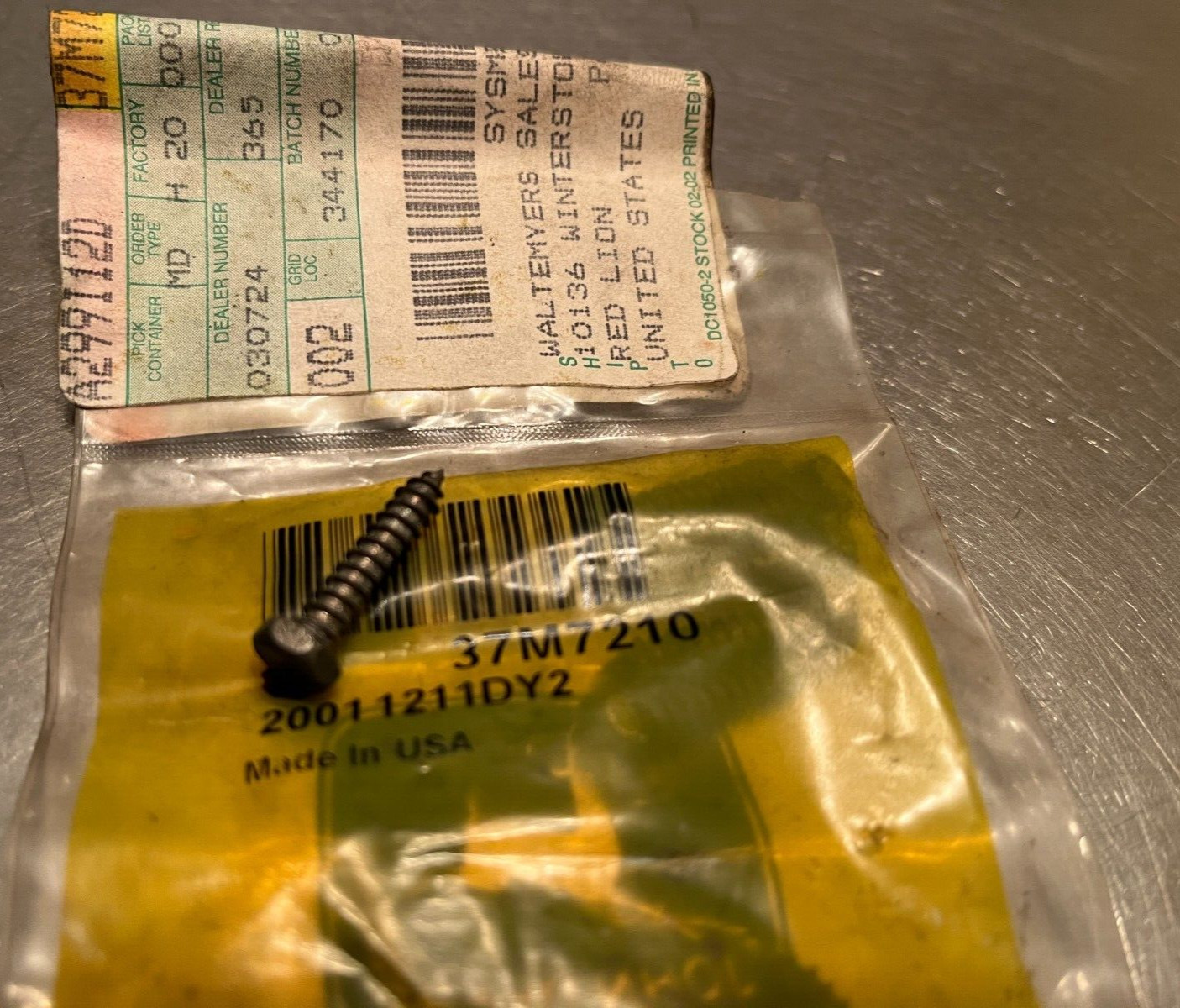 37M7210  Genuine OEM  John Deere  SCREW   QTY of 3 Screws