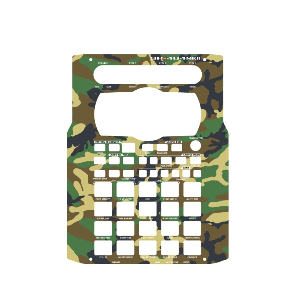 Roland SP-404MK2 Custom Skin Camouflage green Skin Seal Sticker from japan