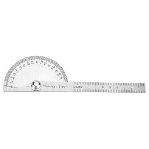 Stainless Steel Protractor 0-180° Round Head Protractor, Angle Finder with