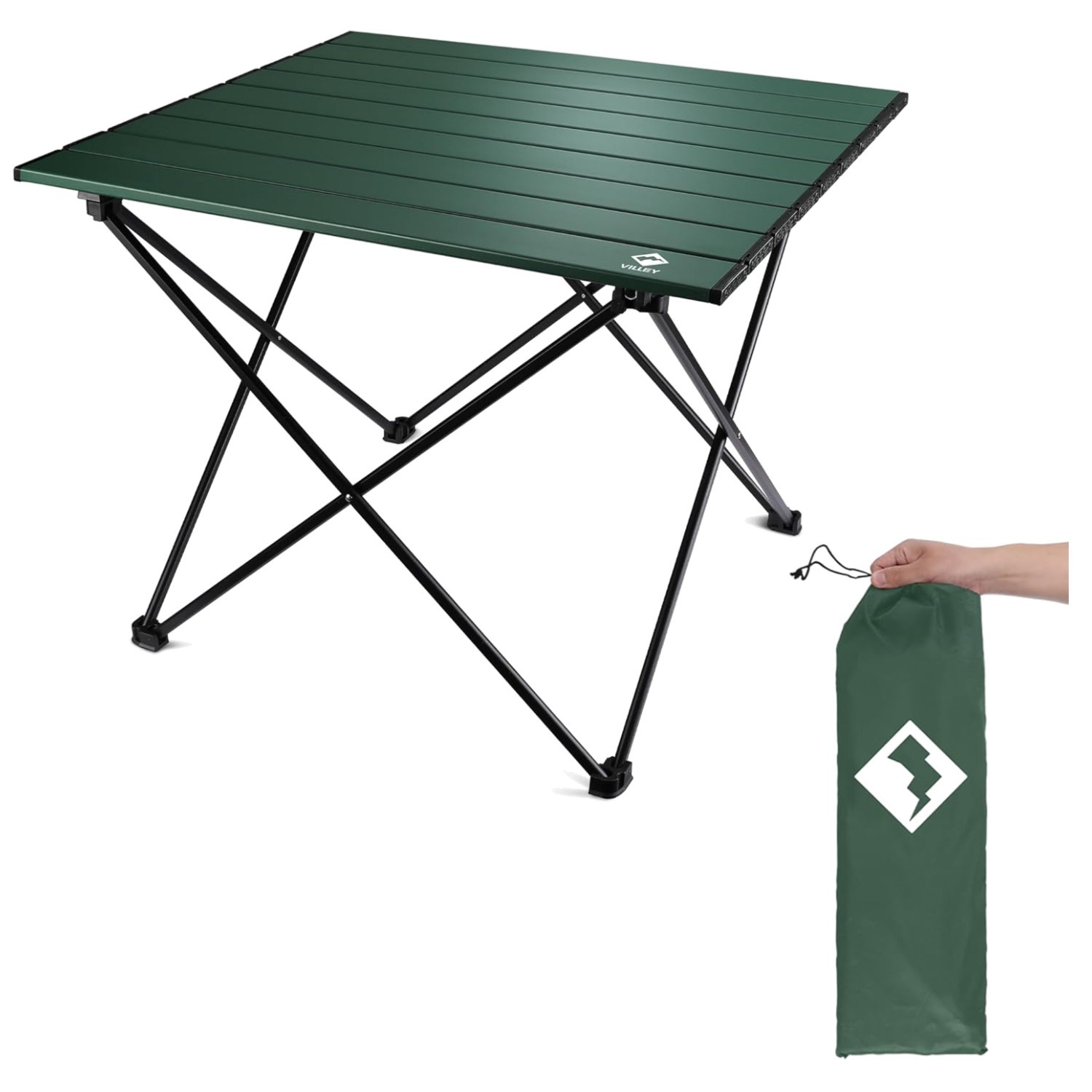 Portable Camping Side Table Ultralight Aluminum Foldable Beach Table with Car...
