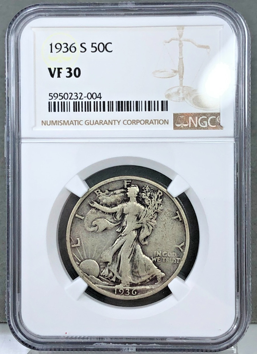 1936-S U.S. 50c Walking Liberty Half Dollar NGC VF30