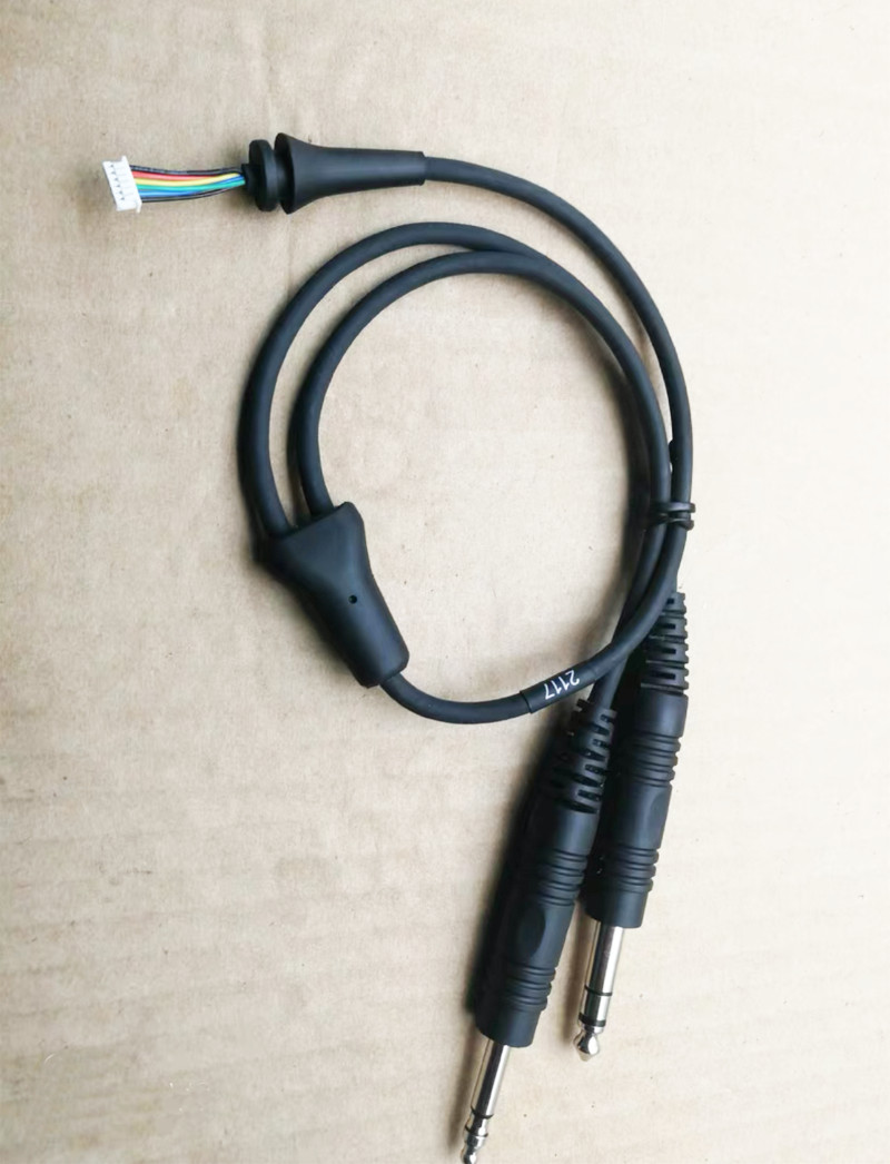Double Plug Cable Cord for Bose A10 X Aviation Headset Stereo 6.3mm 5.2mm