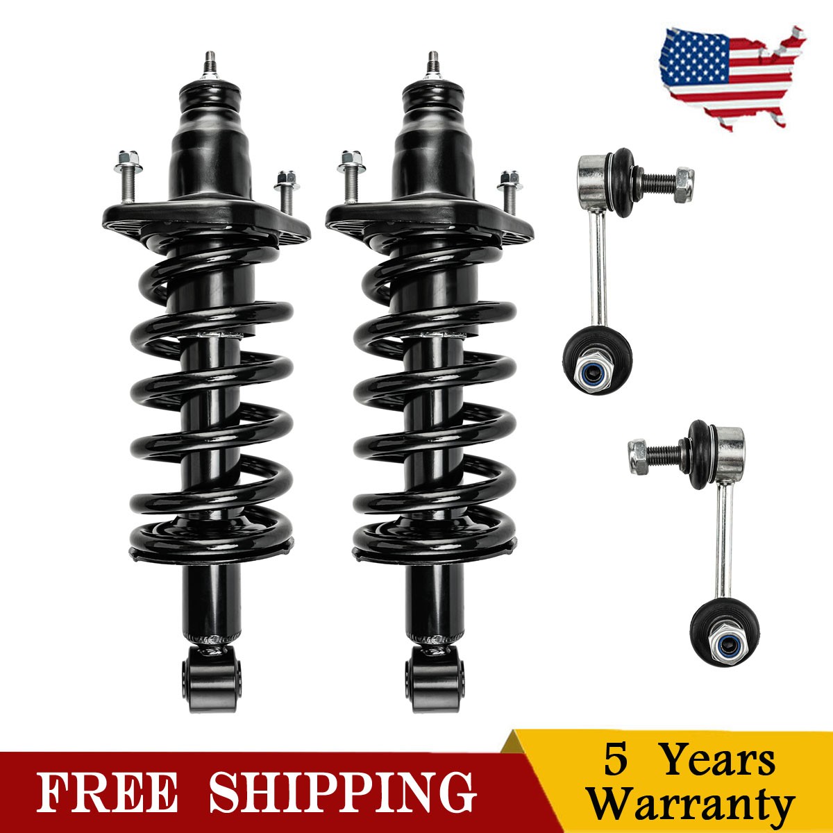 Set Of 4 Rear Complete Struts Sway Bar Links Kit For 2007-2011 Honda CR-V 2.4L