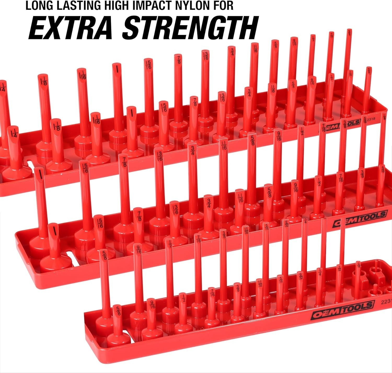 Efficient Socket Organization: 6 Piece Set for Toolbox with SAE & Metric Holders
