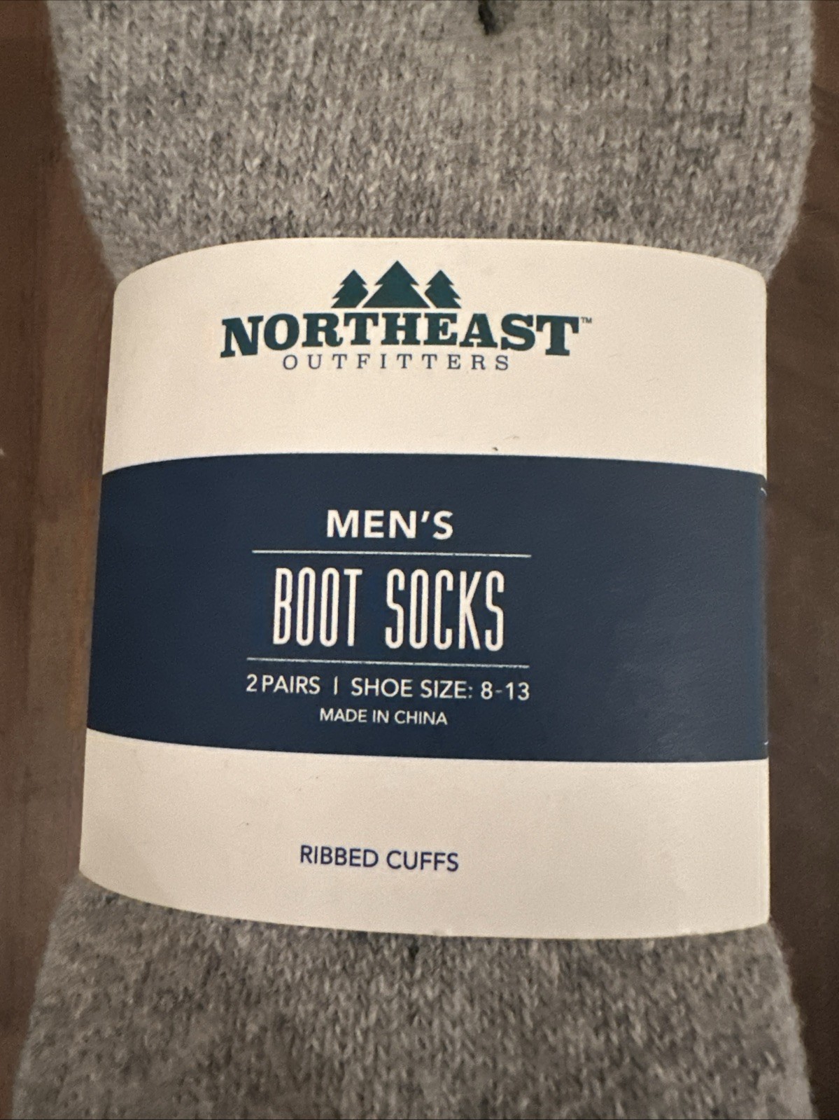 Northeast Outfitters Men's Boot Socks, 2 pack. Size Large 8-13. Ribbed Cuff