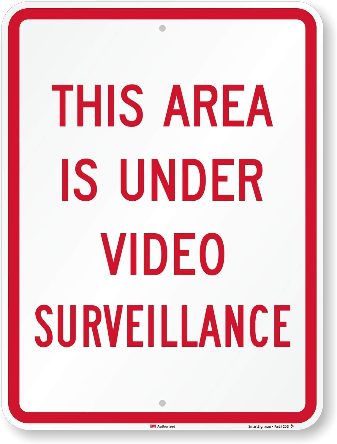 "This Area Is under Video Surveillance" Sign | 18" X 24" 3M High Intensity Grade