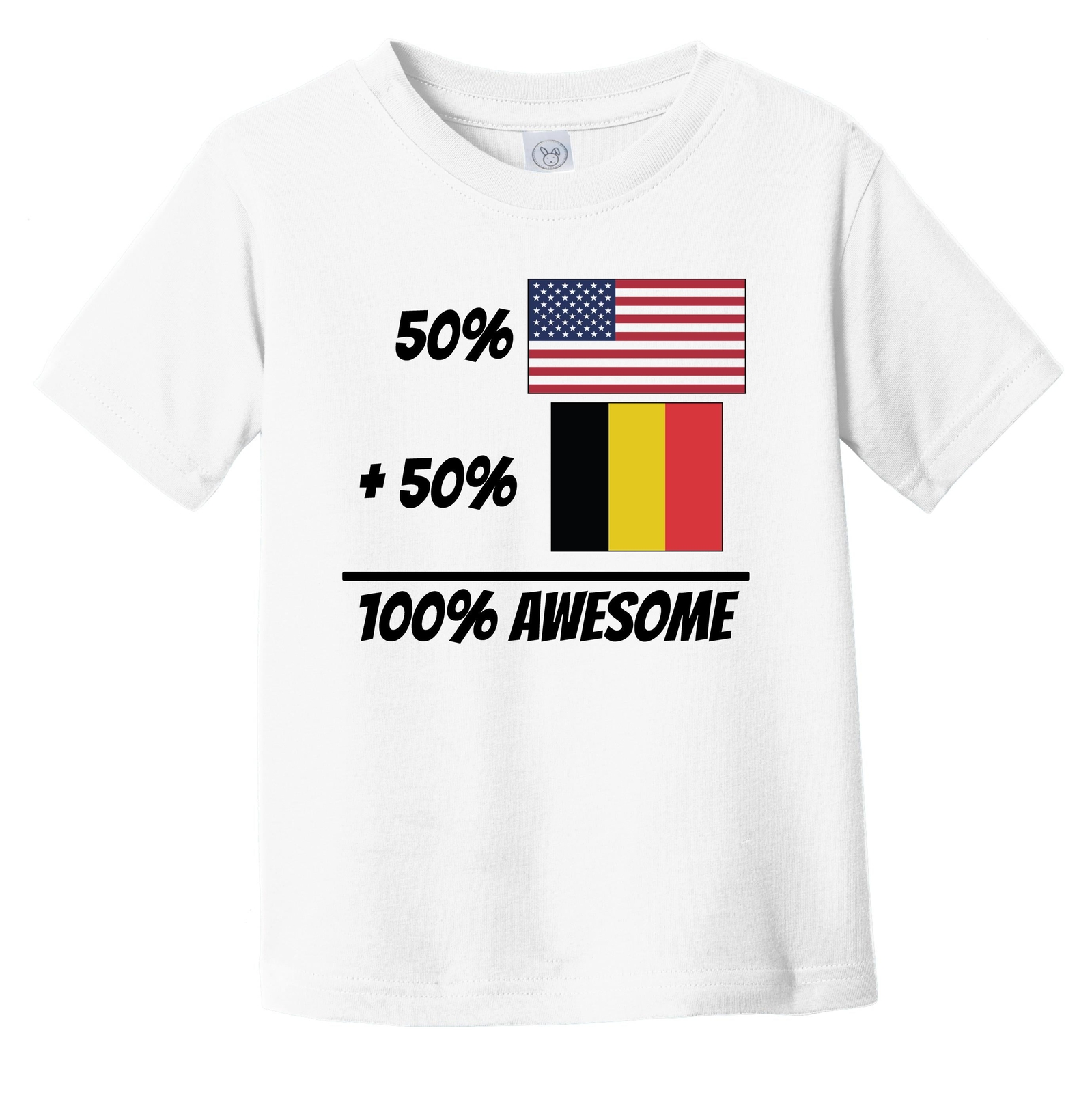 50% American + 50% Belgian = 100% Awesome Cute Belgium Flag Toddler T-Shirt