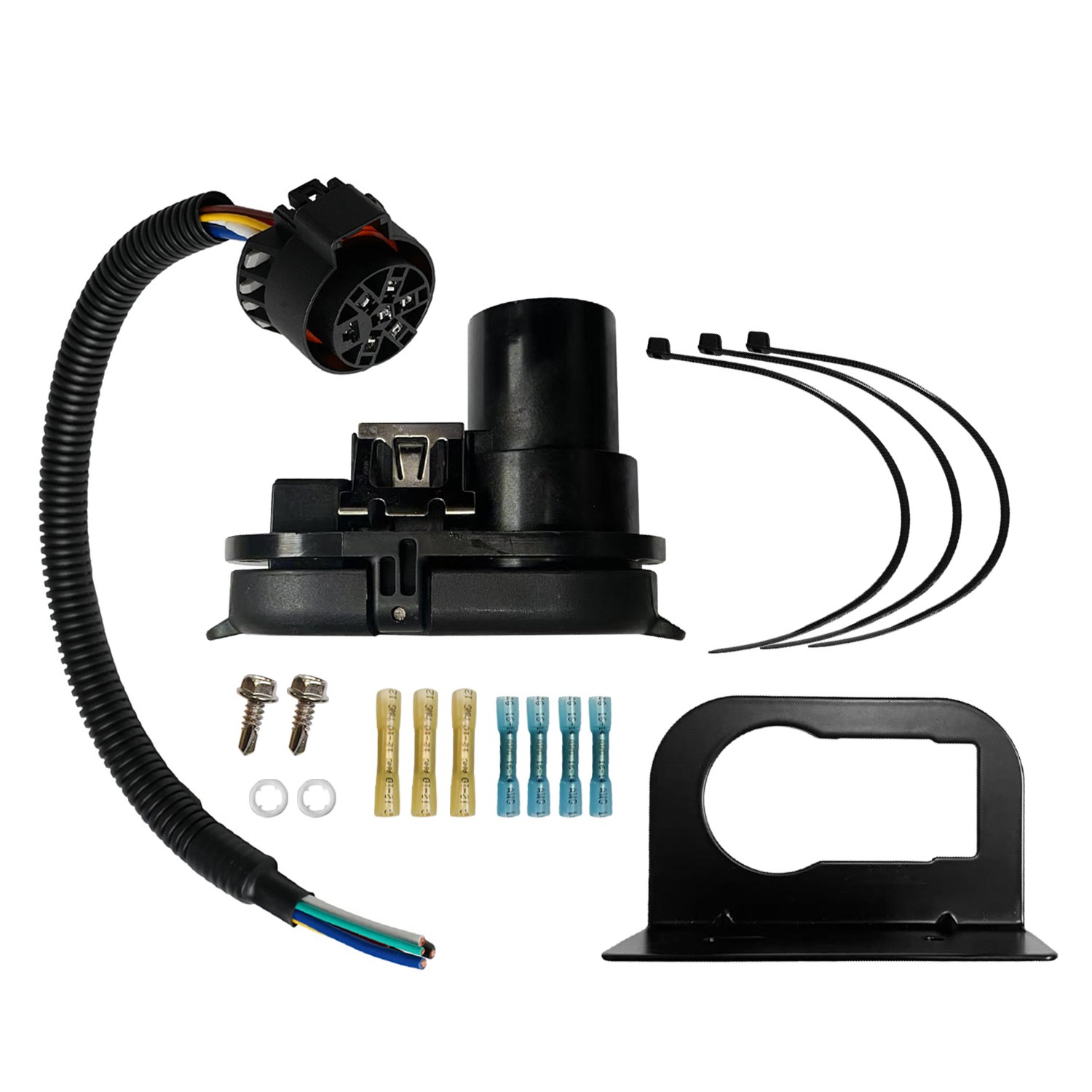 7Way Trailer Tow Hitch Wiring Plug Receptacle Connector Harness Installation Kit