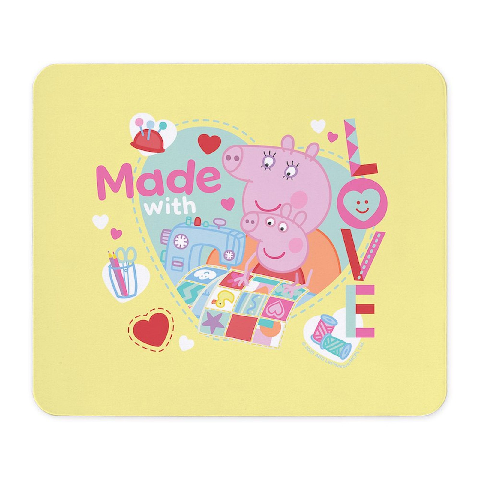 CafePress Peppa Pig: Made With Love Mousepad  (1248374001)